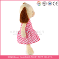 Wholesale Best Made Stuffed 35cm Plush Big Head Dog Doll with Dress